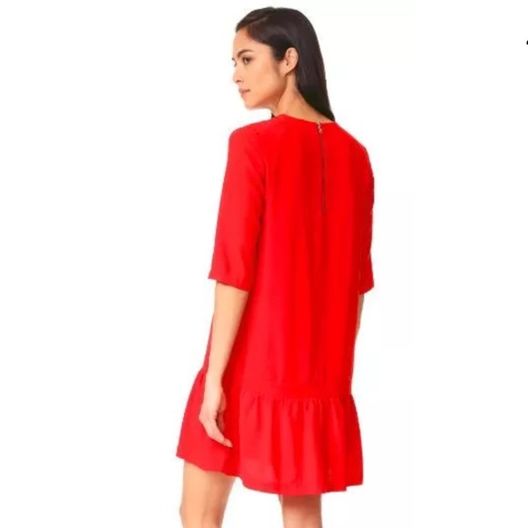 Suncoo Paris Red Crepe Robe Cheryne Mini Dress T2 - Picture 2 of 6